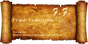 Frank Franciska névjegykártya